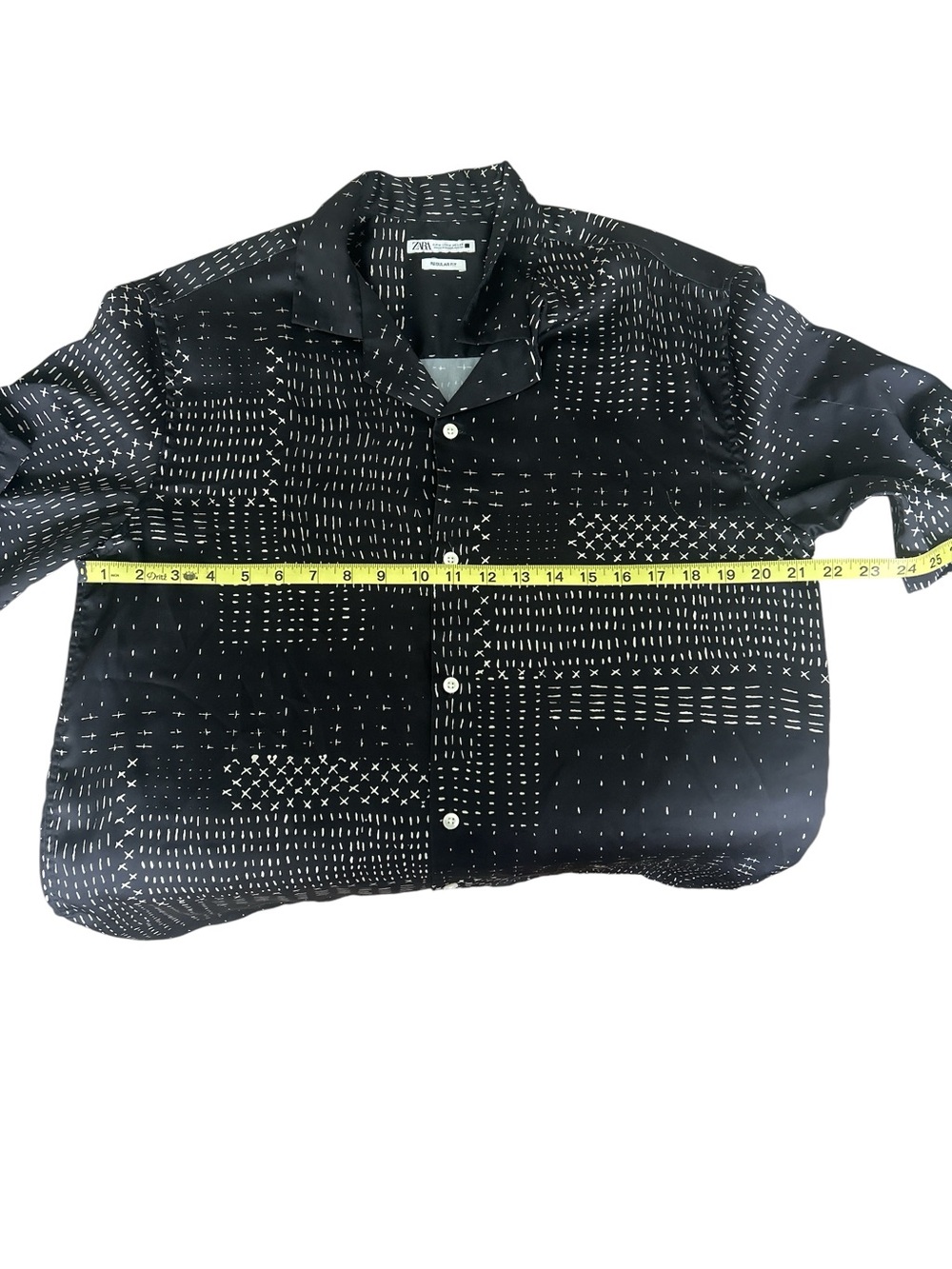 Zara Short Sleeve Button Down Shirt black size M - Picture 8 of 8